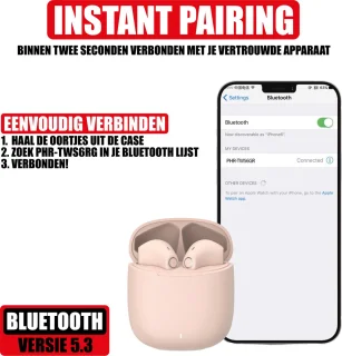 Draadloze Oordopjes Bluetooth Roze Goud