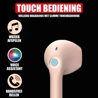 Draadloze Oordopjes Bluetooth Roze Goud