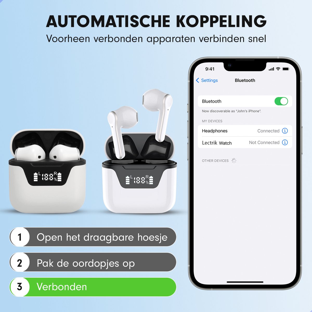 Draadloze Oordopjes Bluetooth Wit