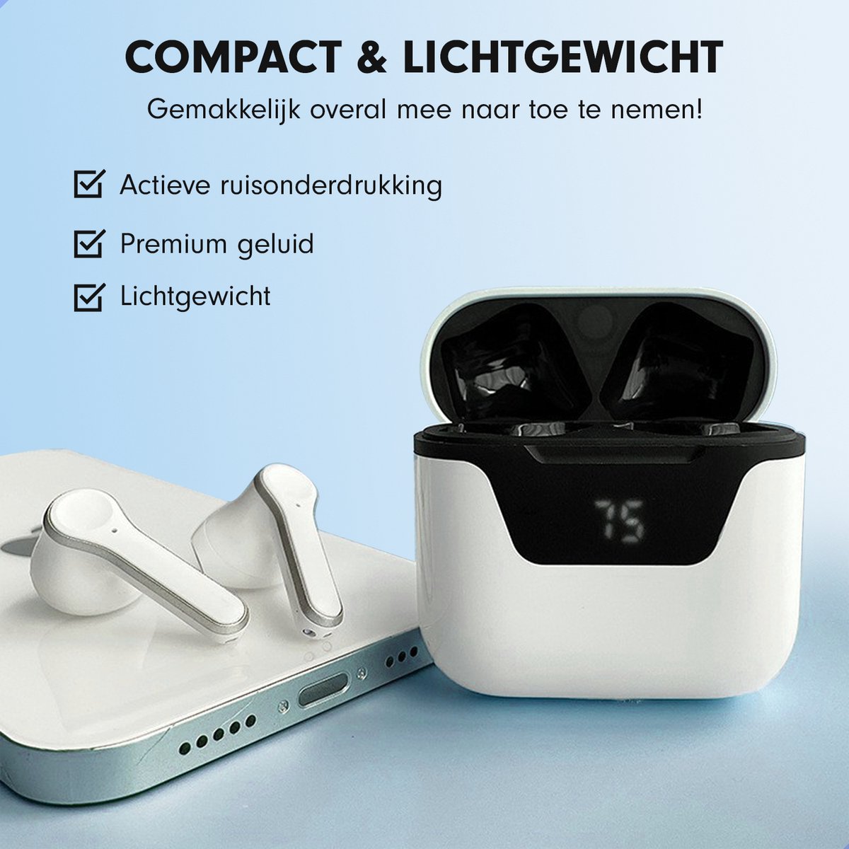 Draadloze Oordopjes Bluetooth Wit
