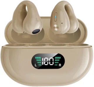 Draadloze oordopjes met oorclip Kaki Bluetooth 5.3