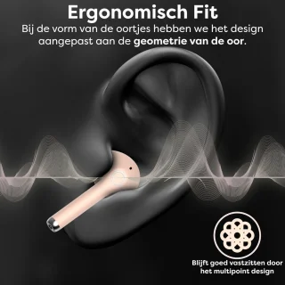 Draadloze Oortjes Bluetooth 5.0 Roze Goud Earbuds