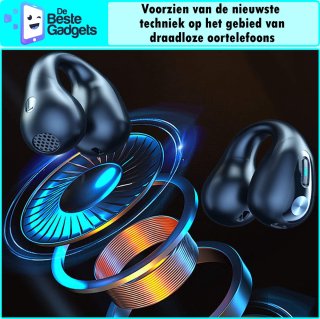 Draadloze Sport Oordopjes met Oorclip Zwart Bluetooth 5.3