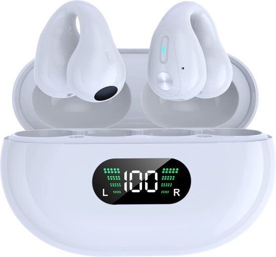Draadloze Sport Oordopjes Wit Bluetooth 5.3