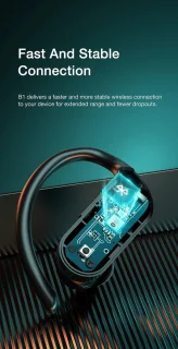 DrPhone DualTune Bluetooth 5.0 Draadloze Sport Oordoppen Zwart