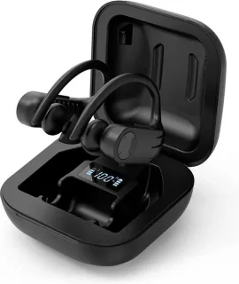 DrPhone DualTune Bluetooth 5.0 Draadloze Sport Oordoppen Zwart