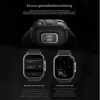 DrPhone DualX Duo2 Smartwatch - Zwart