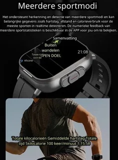 DrPhone DualX Duo2 Smartwatch - Zwart