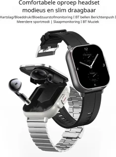 DrPhone DualX Duo2 Smartwatch - Zwart