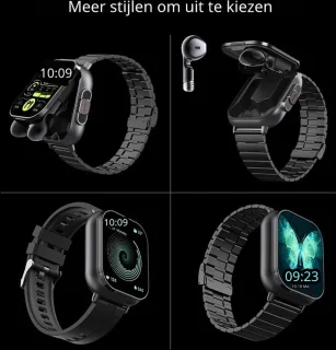 DrPhone DualX Duo2 Smartwatch - Zwart