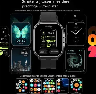 DrPhone DualX Duo2 Smartwatch - Zwart