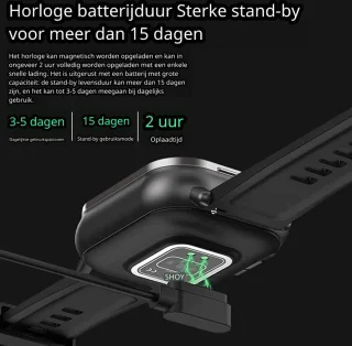 DrPhone DualX Duo2 Smartwatch - Zwart