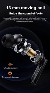 DrPhone Hi-NX Draadloze Bluetooth 5.3 In-Ear Oordoppen Zwart