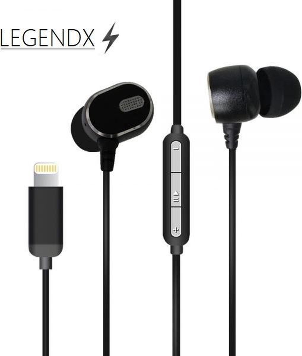 DrPhone LEGENDX A11 In-Ear Oordoppen Lightning Zwart