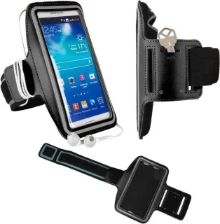 DrPhone Reflecterende Sportarmband XL 6.5 inch met Headset en Microfoon Wit/Zwart
