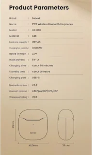 DrPhone Toocki V2 Bluetooth 5.3 Draadloze Oordopjes