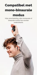 DrPhone Toocki V2 Bluetooth 5.3 Draadloze Oordopjes