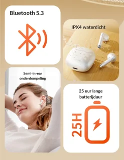 DrPhone Toocki V2 Bluetooth 5.3 Draadloze Oordopjes