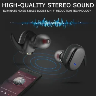 DrPhone TWS Draadloze Oordopjes Bluetooth 5.0 Zwart