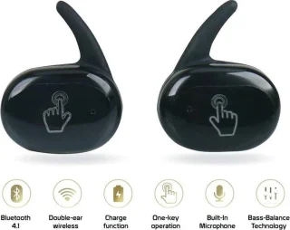 DrPhone TWS Draadloze Oordopjes Bluetooth 5.0 Zwart