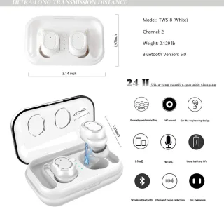 DrPhone WSH1 Draadloze Stereo Oordoppen Wit