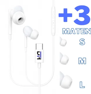 DTH USB-C In-Ear Oordopjes Met Microfoon 120cm Bedraad