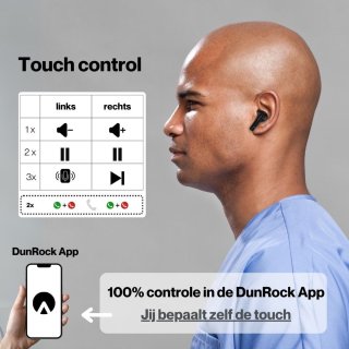 DunRock Bubble draadloze oordopjes zwart
