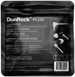 DunRock Plug oordopjes 3.5mm audiokabel