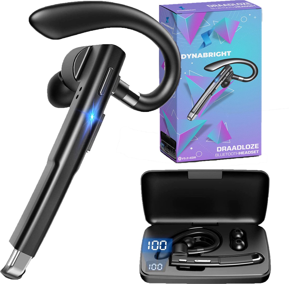 De Dynabright Bluetooth Draadloze Headset met Microfoon in één oogopslag