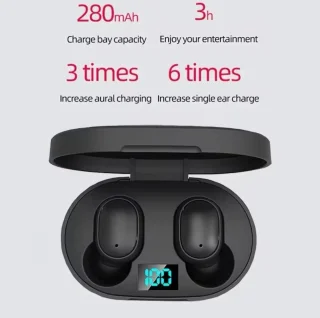 E6S Draadloze Bluetooth 5.3 Oordopjes Zwart