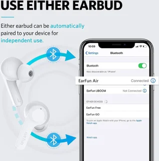 EarFun Air Draadloze In-ear Oordopjes Wit