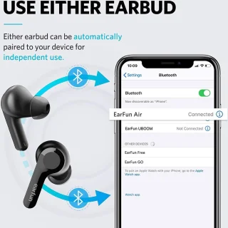 EarFun Air Draadloze In-ear Oordopjes Zwart