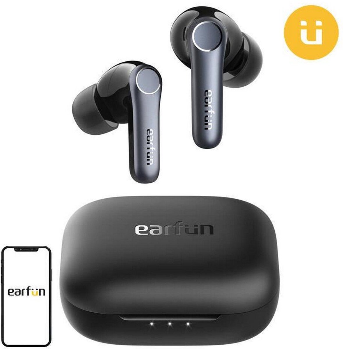 De Earfun Air Pro 4 oordopjes met oplaadcase USB-C in één oogopslag