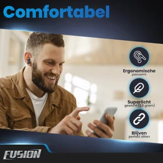 EarHackz Fusion Draadloze Sport Oordopjes Zwart