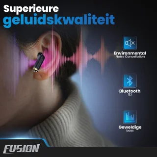 EarHackz Fusion Draadloze Sport Oordopjes Zwart