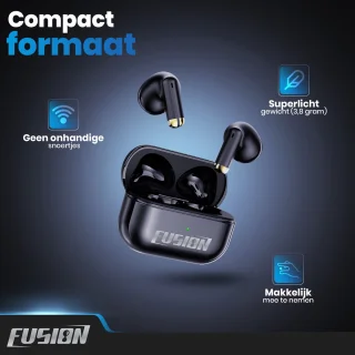 EarHackz Fusion Draadloze Sport Oordopjes Zwart