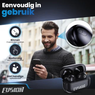 EarHackz Fusion Draadloze Sport Oordopjes Zwart