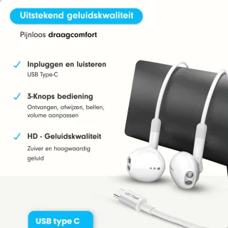 Earphones Wired USB-C met microfoon 120CM kabel