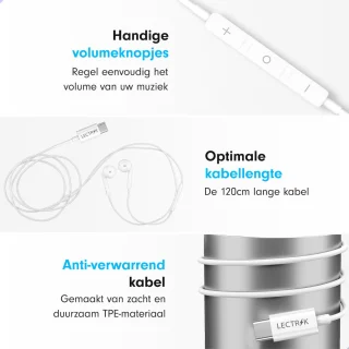 Earphones Wired USB-C met microfoon 120CM kabel