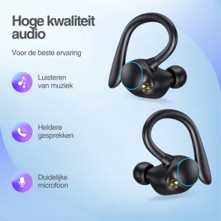 EDSYS Sport Draadloze Bluetooth Oordopjes met Microfoon