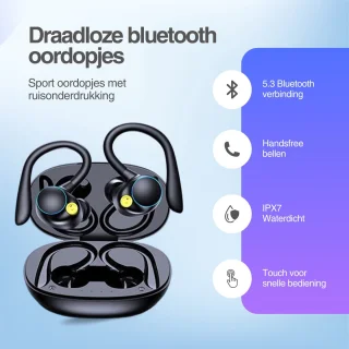 EDSYS Sport Draadloze Bluetooth Oordopjes met Microfoon