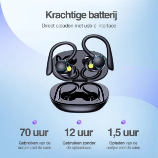 EDSYS Sport Draadloze Bluetooth Oordopjes met Microfoon