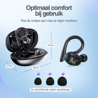 EDSYS Sport Draadloze Bluetooth Oordopjes met Microfoon