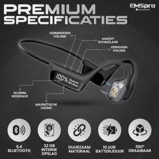 EMSPro Bone Conduction Hoofdtelefoon