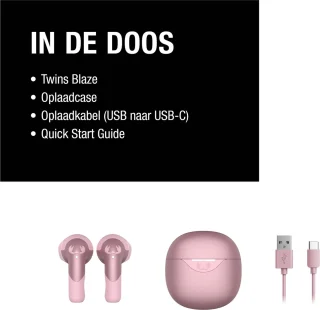 Fresh 'n Rebel Twins Blaze Draadloze Oordopjes Pastel Pink