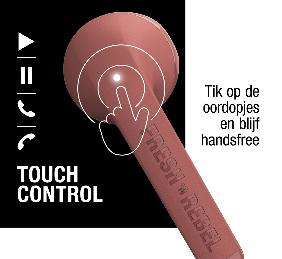 Wat vinden we goed aan de Fresh 'n Rebel Twins Core True Wireless Safari Red