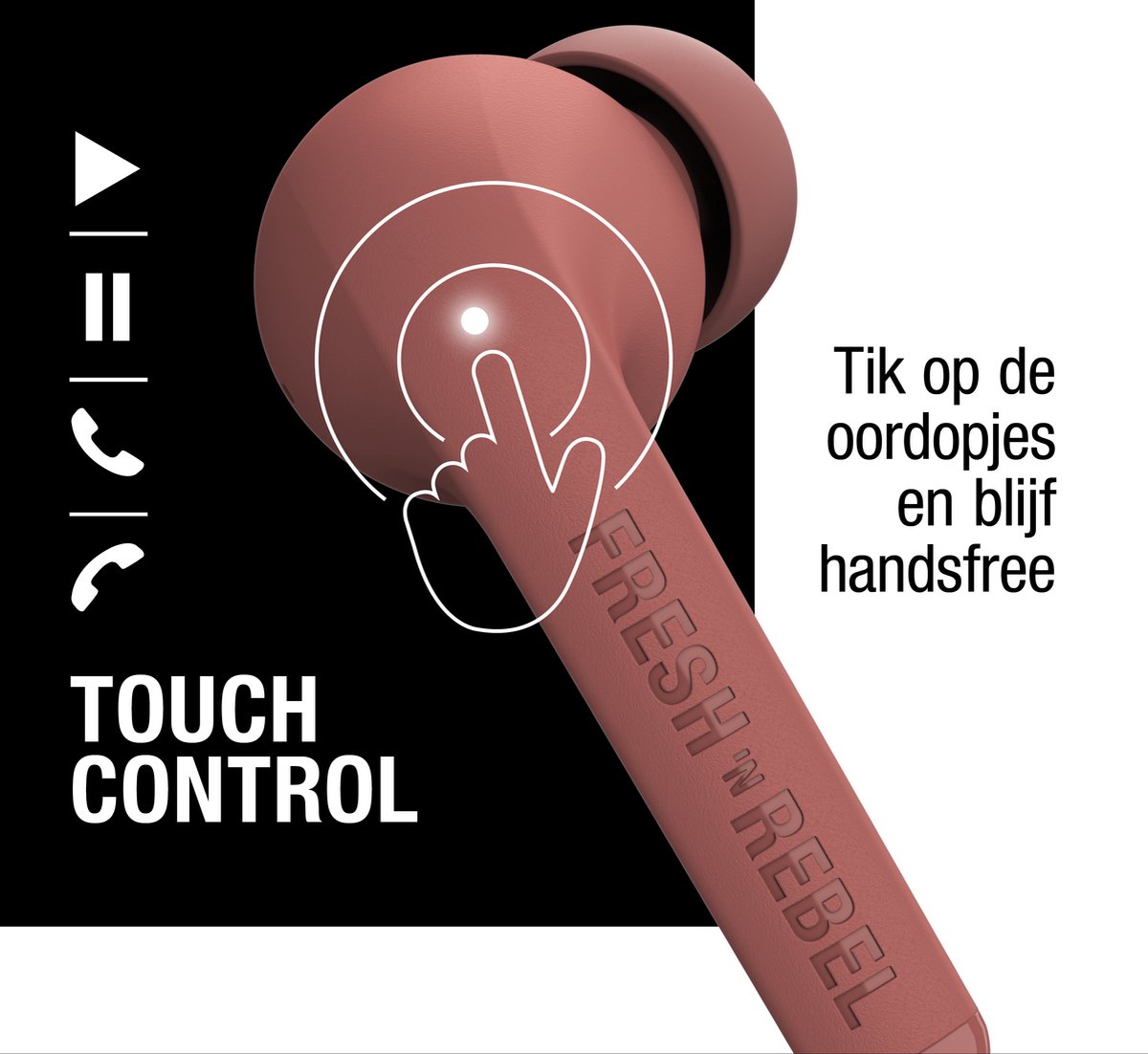 Wat vinden we goed aan de Fresh 'n Rebel Twins Fuse True Wireless Safari Red