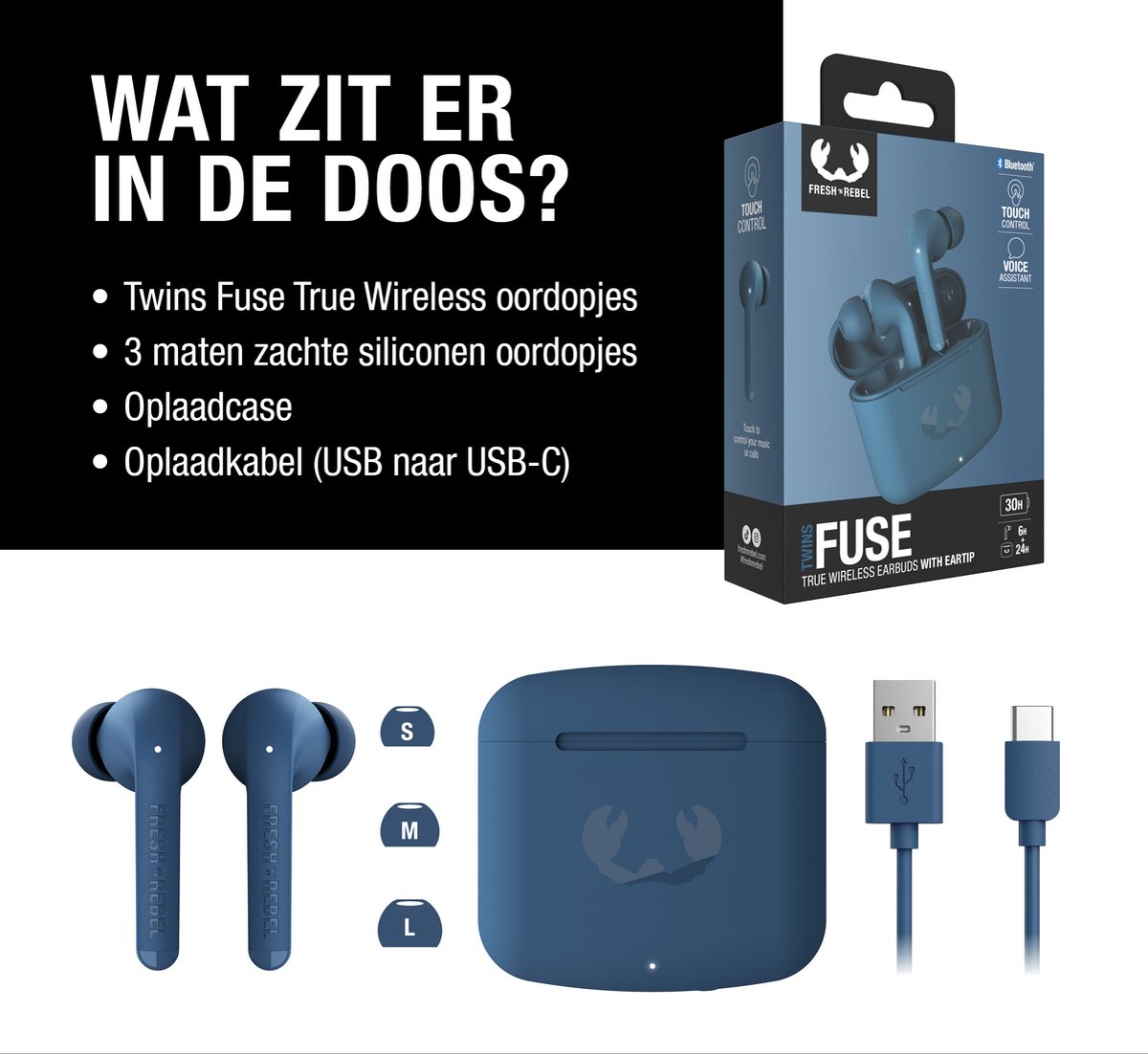 Fresh 'n Rebel Twins Fuse True Wireless Steel Blue