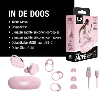 Fresh 'n Rebel Twins Move Draadloze Sport Oordopjes Pastel Pink