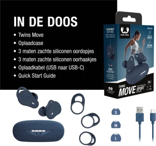 Fresh 'n Rebel Twins Move Draadloze Sport Oordopjes Steel Blue